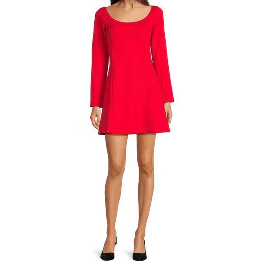 SPANX Vibrant Red Long Sleeve Dress
